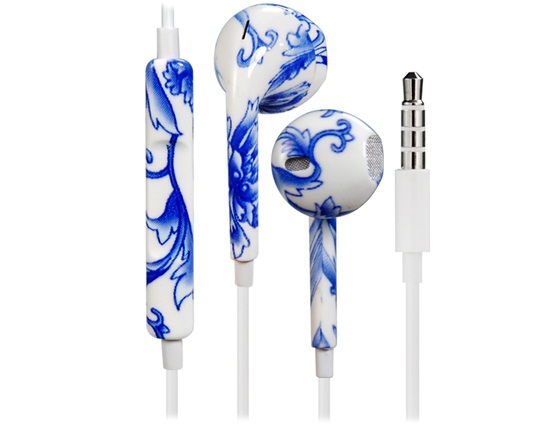 iPhone 5S Style Stereo Earphone Headset with Mic and VoluMe CONTROL (Ancient Vase)